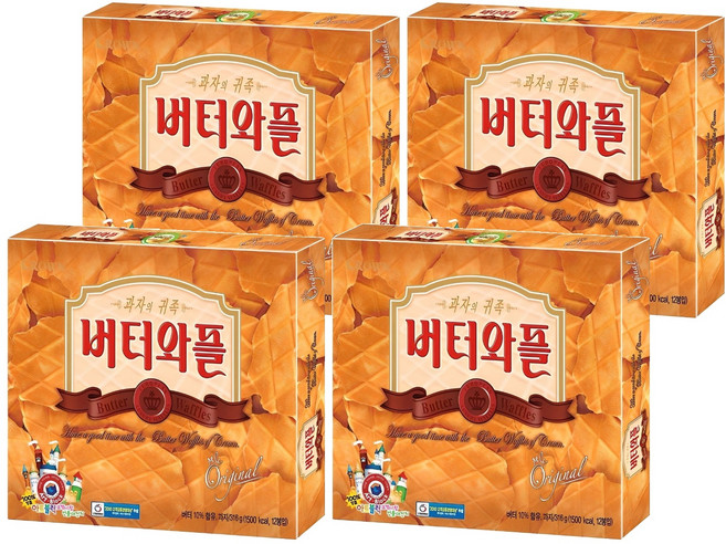 크라운 버터와플, 316g, 4개