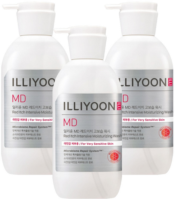 ILLIYOON 一理潤 MD 紅色雪松高保濕沐浴乳, 3個, 470g