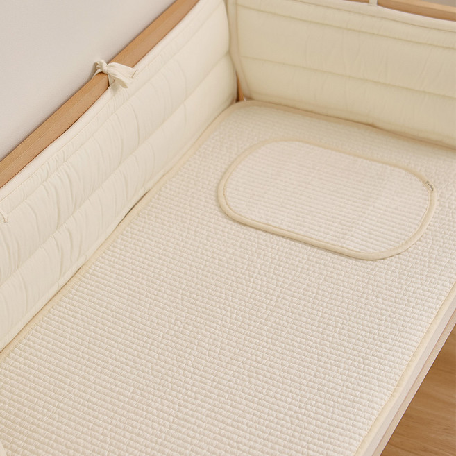 마이리틀데이지 순면 양면 아기 침대패드, 누빔 아이보리 + 인견 화이트, 1개