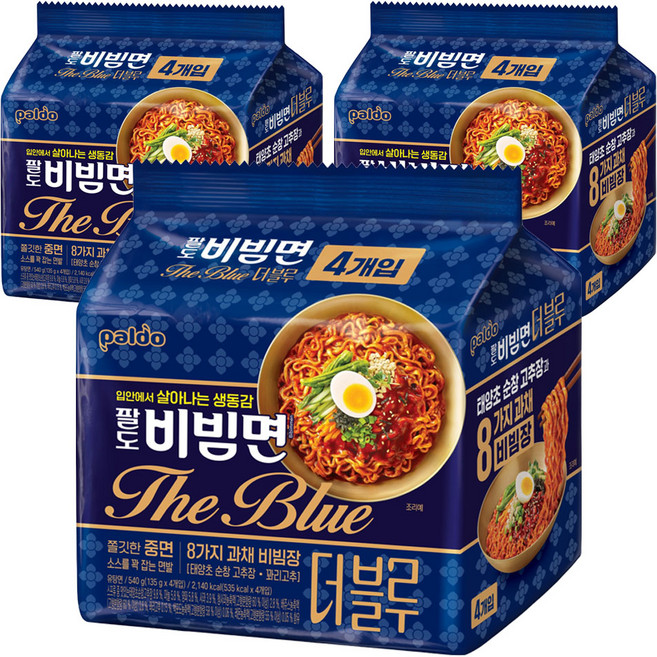 팔도비빔면 더블루 135g, 12개