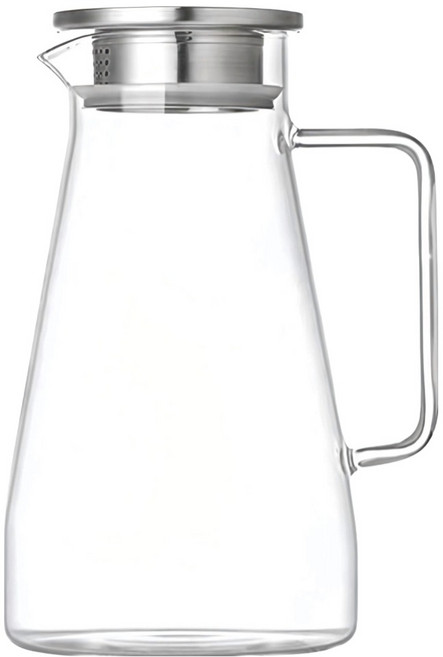 so.home 高硼矽玻璃冷水壺, 1.6L, 1個, 銀色 + 透明色