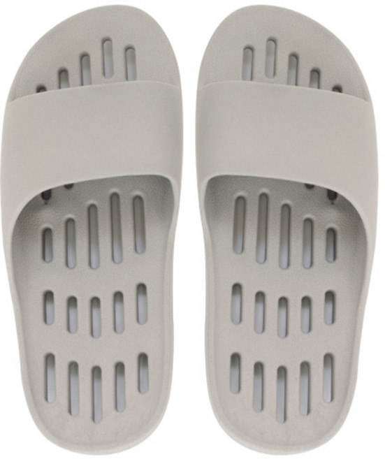 샤바스 부드러운 플랫 물빠짐 욕실화, 라이트그레이, 1개