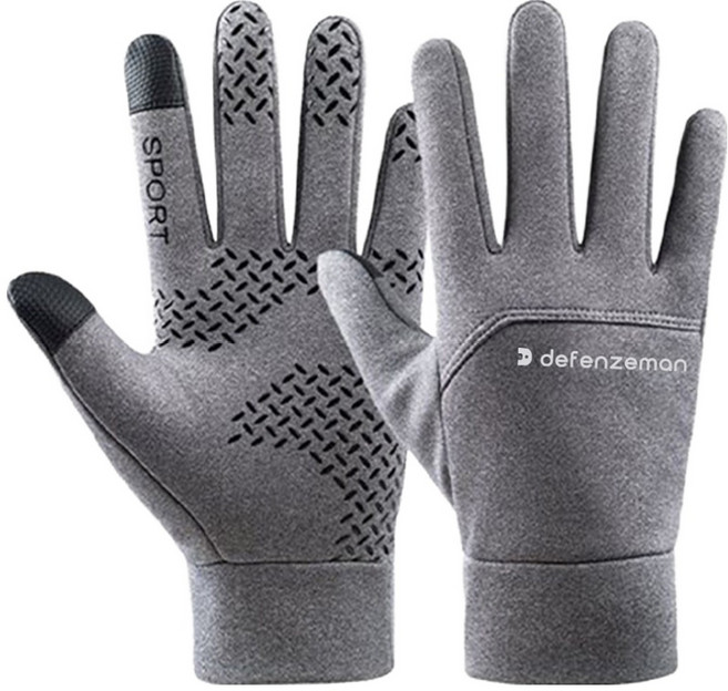 디펜즈만 기모 방한 방수 스마트폰 터치장갑, 그레이, 1개