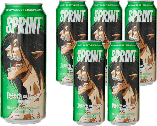 Cloop 衝刺 進擊的巨人 能量飲料 檸檬爆發 零卡, 6個, 500ml