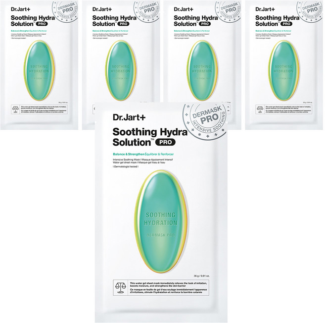 닥터자르트 더마스크 수딩 하이드라 솔루션 프로 시트 마스크 26g, 1개입, 5개