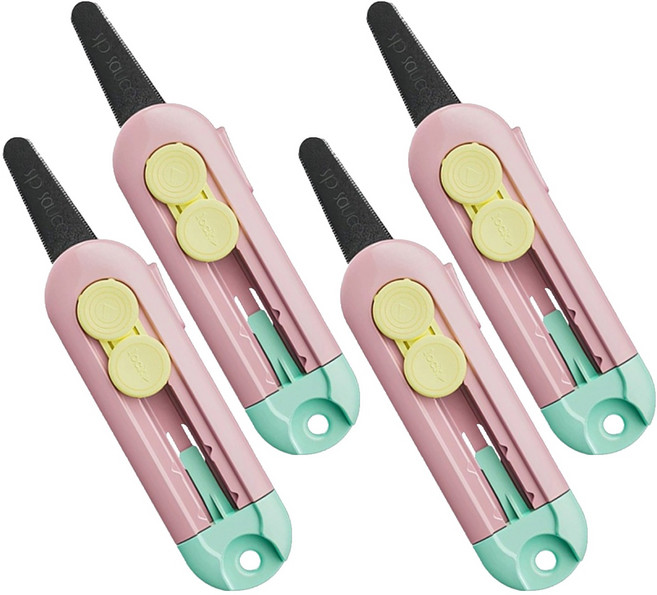 마다꾸미 다용도 안전 커터칼, 핑크, 4개