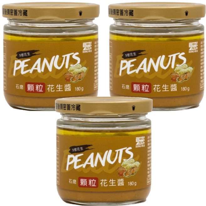 東和製油 花生醬 顆粒, 180g, 3罐