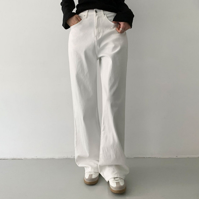 플랜데이 주식회사 여성용 숏 미디움 롱 기장 주디 히든밴딩 스판 베이직 와이드 팬츠