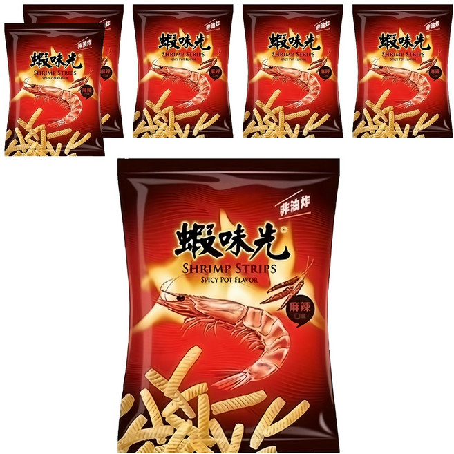 裕榮食品 蝦味先 麻辣口味, 55g, 6包