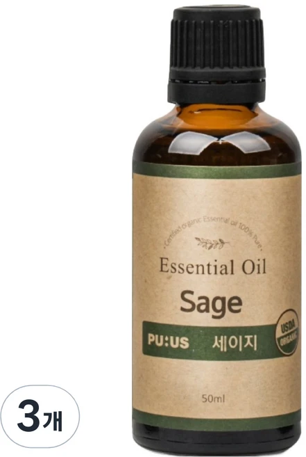 퓨어스 아로마오일 세이지, 50ml, 3개 - 쿠팡