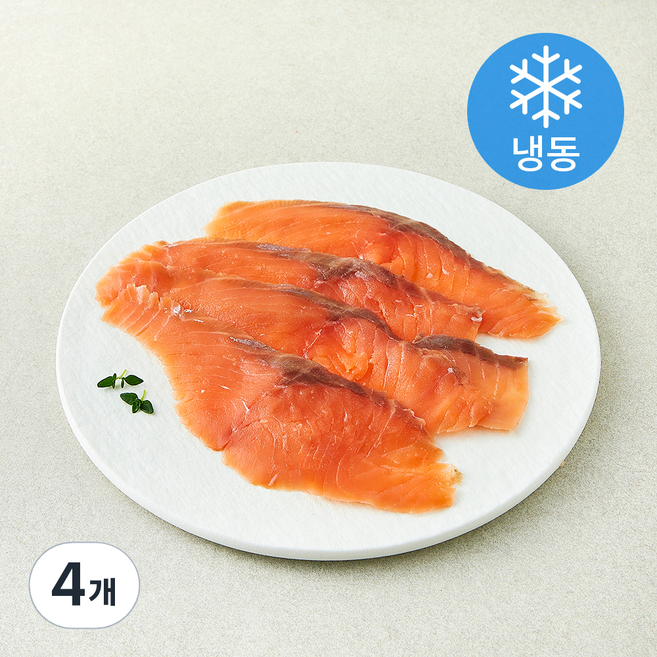 바른씨 훈제연어 슬라이스 (냉동), 4개, 100g