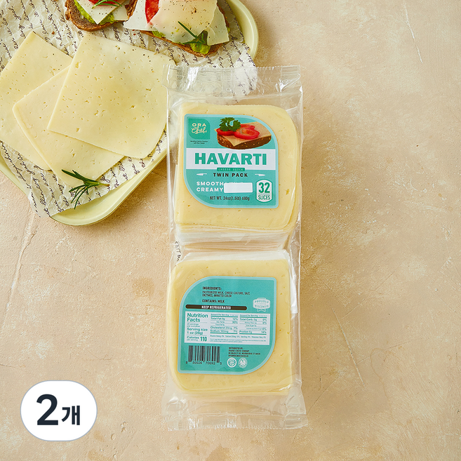 오라라이프 하바티 슬라이스치즈 트윈팩, 680g, 2개, 1개입