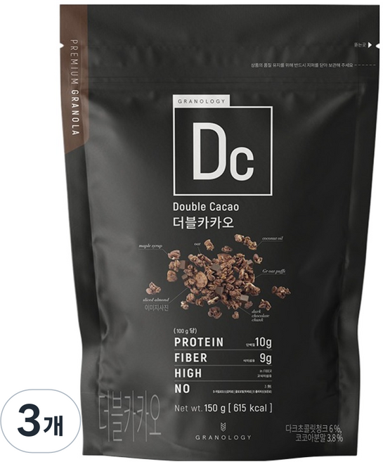 그라놀로지 더블카카오, 150g, 3개