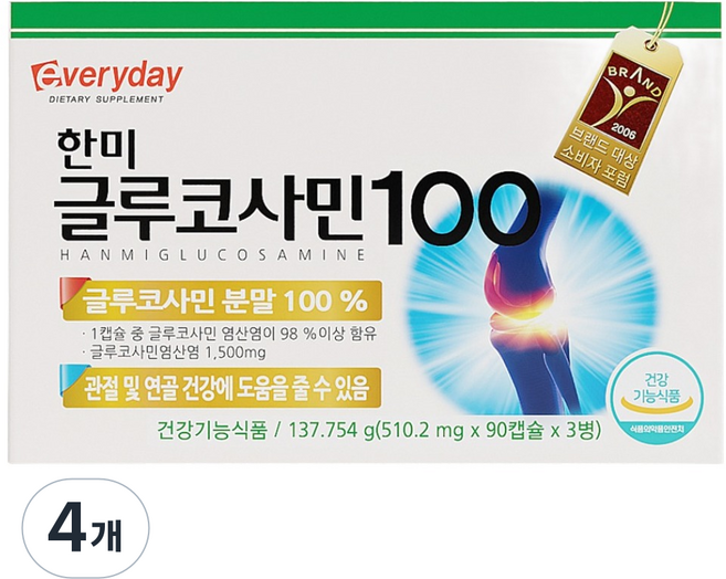 한미양행 한미 글루코사민 100 137.754g x 3p, 270정, 4개