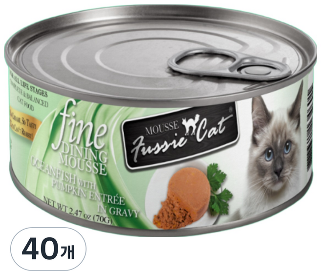 퍼시캣 고양이 파인다이닝 무스 오션피쉬 습식사료, 40개, 70g, 참치