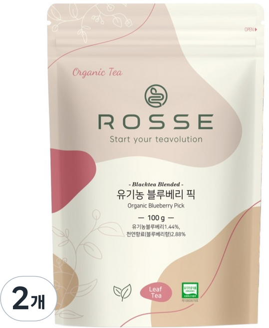 로쎄 유기농 블루베리 픽 리필용 파우치, 2개, 1개입, 100g
