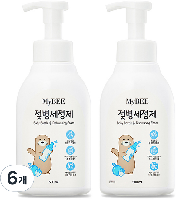 마이비 젖병세정제 거품형 용기, 500ml, 6개