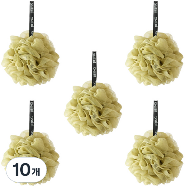 블럭마트 버블 샤워볼, 그린, 1개입, 10개