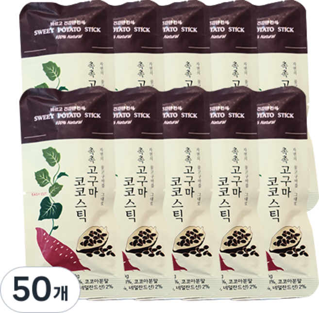 한울푸드 촉촉 고구마 코코스틱, 20g, 50개