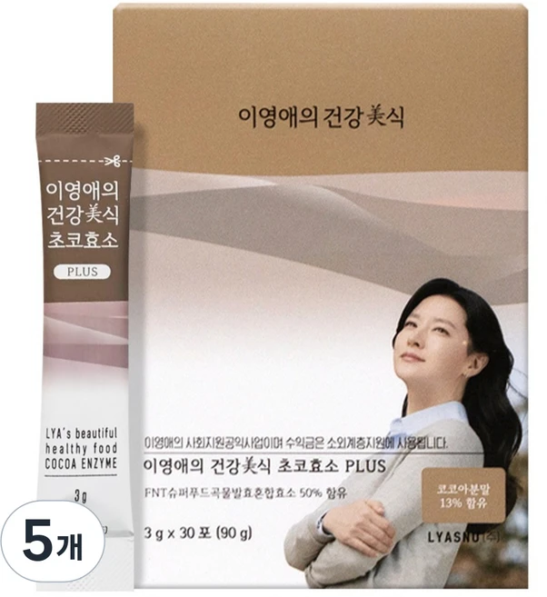 이영애의건강미식 초코효소 플러스 30p, 90g, 5개 - 쿠팡