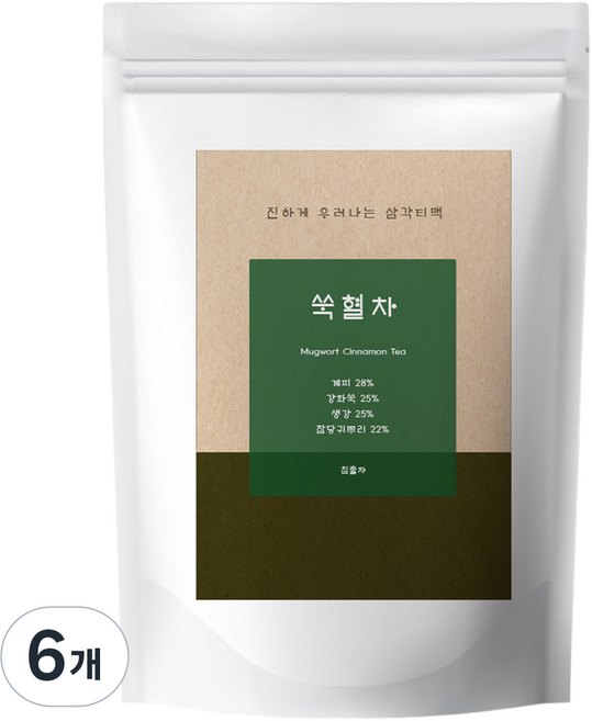 유리아 쑥혈차 삼각티백, 6개, 30개입, 1.2g