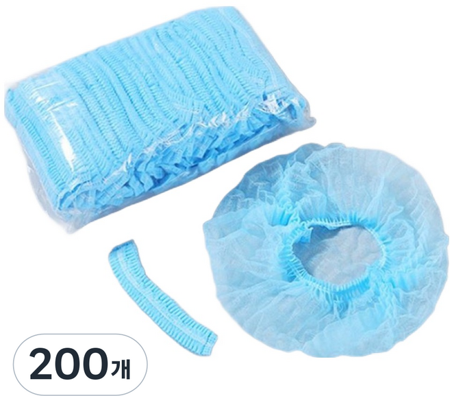 네오 일회용 모자 부직포 헤어캡 10g, 블루, 200개