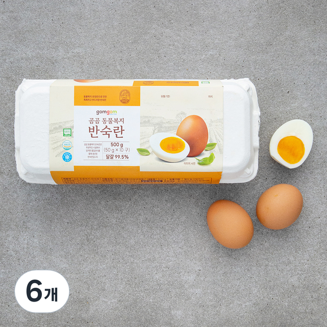 곰곰 동물복지 반숙란 (냉장), 10구, 6개