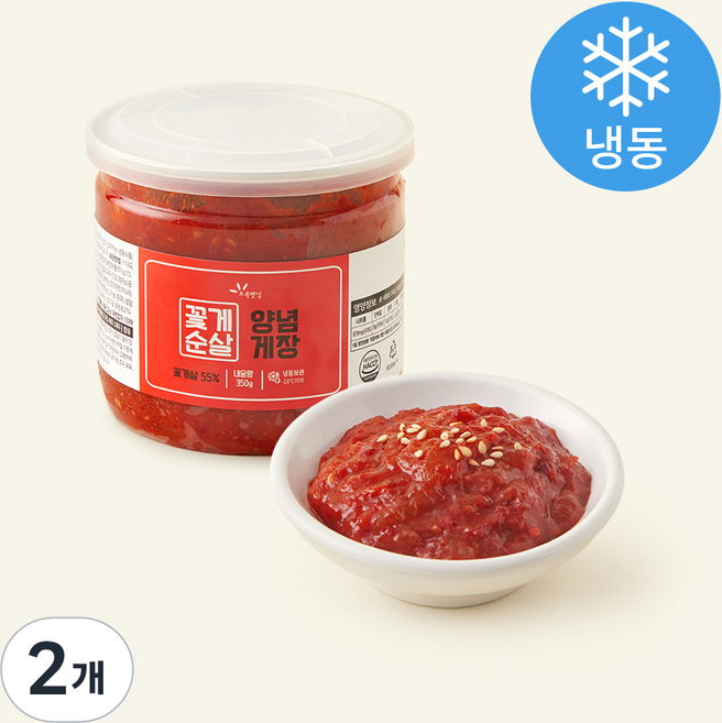 초록햇살 꽃게순살 양념게장 (냉동), 350g, 2개