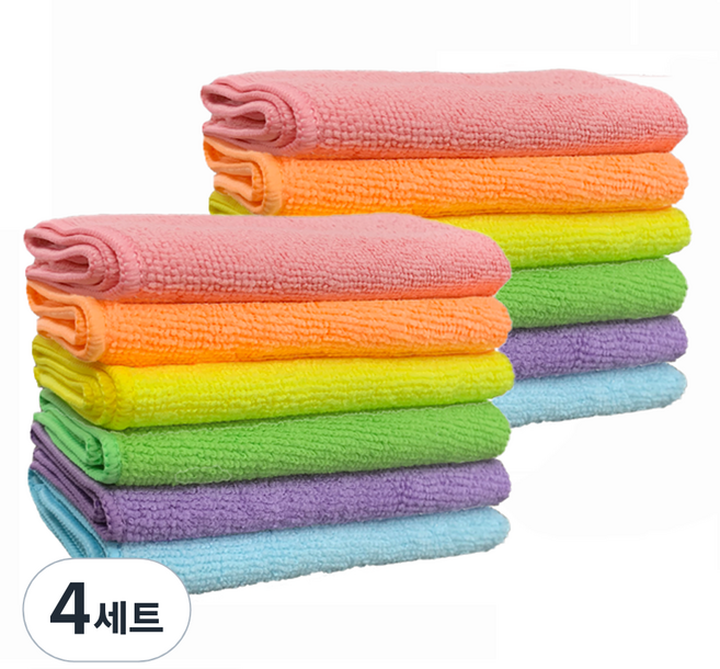 코멧 키친 컬러풀 극세사 행주 12개, 4세트