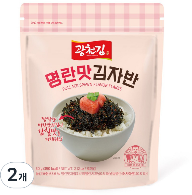 광천김 명란맛 김자반, 60g, 2개