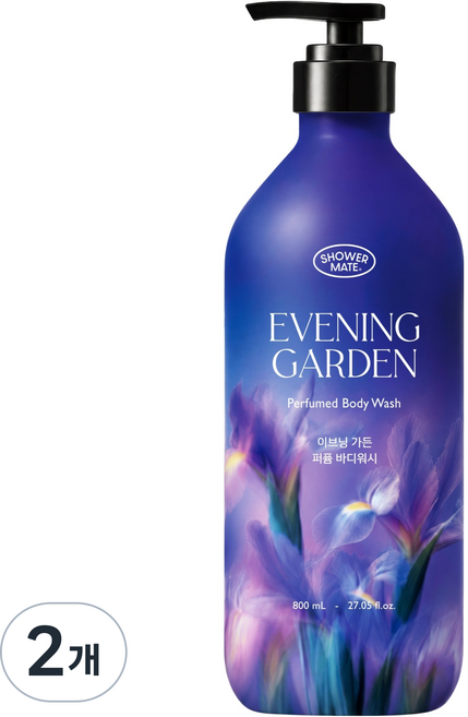 샤워메이트 이브닝 가든 퍼퓸 바디워시, 2개, 800ml