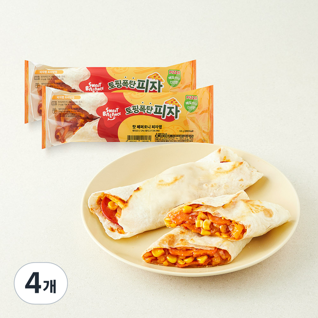 스윗밸런스 핫 페퍼로니 피자랩, 105g, 4개