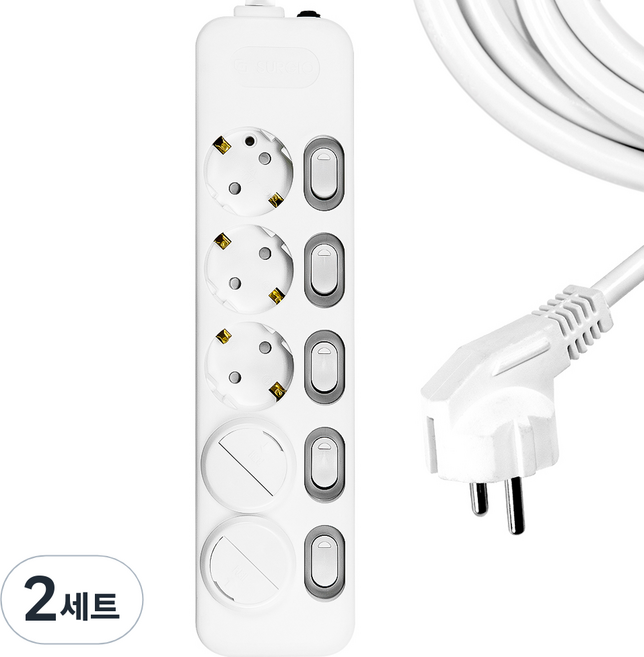써지오 개별 멀티탭 5구 DH-1658-MT + 안전커버 2p, 3m, 2세트