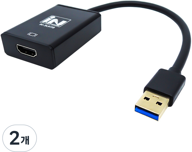 인네트워크 USB 3.0 to HDMI 변환 컨버터, 2개, IN-3UH19