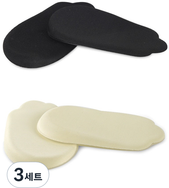 라이프엠디 실리콘 깔창 블랙 + 아이보리 세트 LMD043L, 3세트