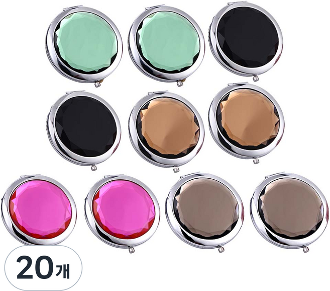달모아 휴대용 접이식 미니 원형 손거울, F, 20개