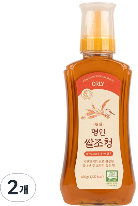 ORLY 명인쌀조청, 480g, 2개