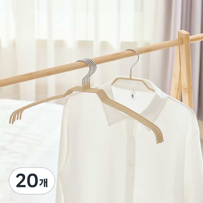 살림의기술 스타일 슬림 옷걸이 맨, 베이지, 20개