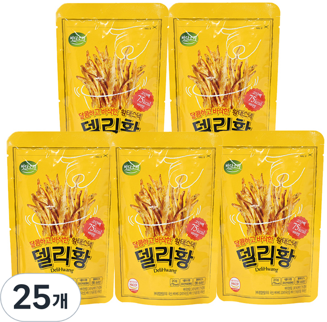 바다소리 델리황 황태스낵 버터맛, 20g, 25개