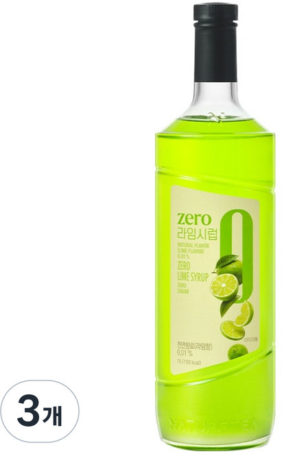 네이쳐티 zero 라임 시럽, 3개, 1L