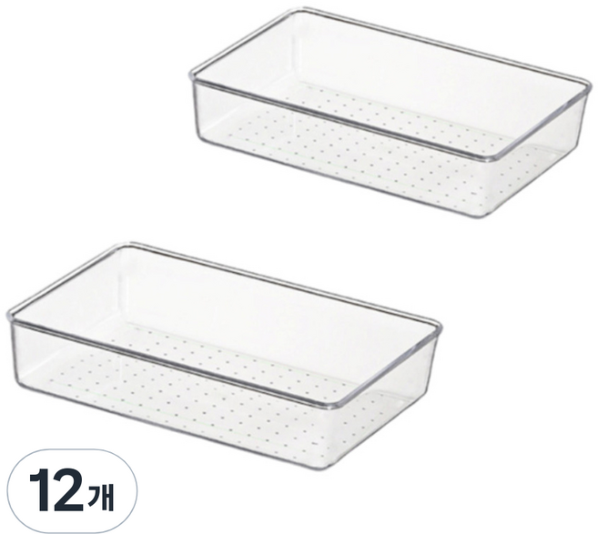 주앤지 다용도 아크릴 투명 수납 보관 트레이, D타입, 12개