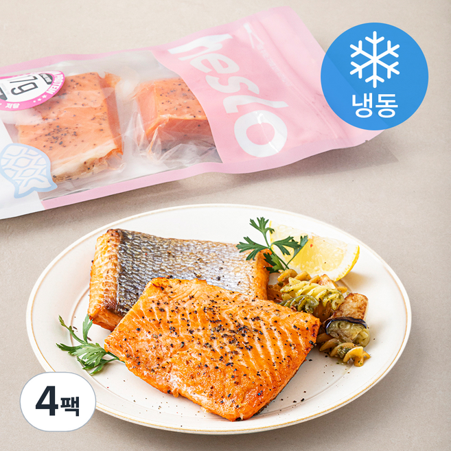 해슬로 벌크업 블랙페퍼 연어살 (냉동), 200g, 4팩