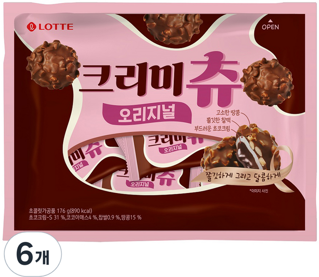 롯데웰푸드 크리미츄 오리지널, 176g, 6개