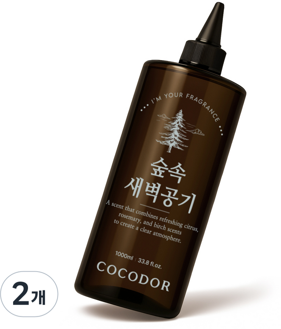 코코도르 디퓨저 리필액, 숲속새벽공기, 1L, 2개