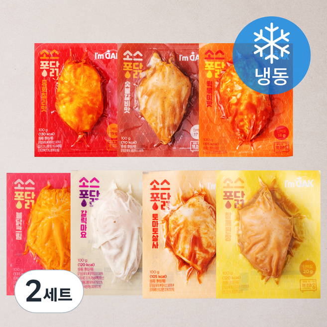 아임닭 소스퐁닭 혼합 7종 세트 (냉동), 100g, 1개입, 14개