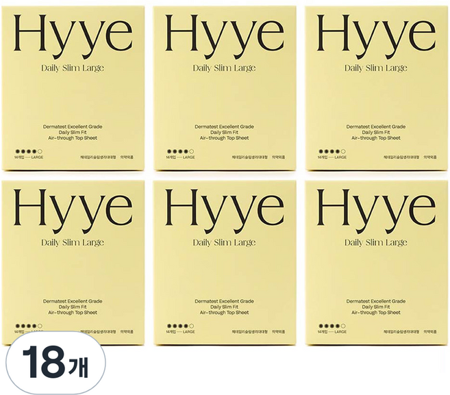 혜 데일리슬림 생리대, 대형, 14개입, 18개