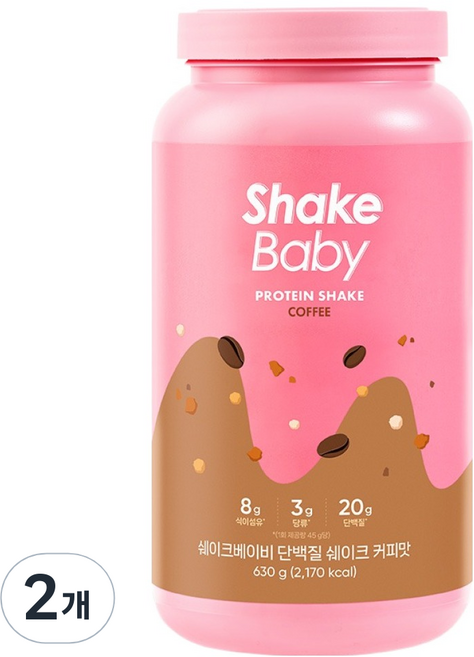 쉐이크베이비 락토컷 단백질 쉐이크 커피맛, 630g, 2개