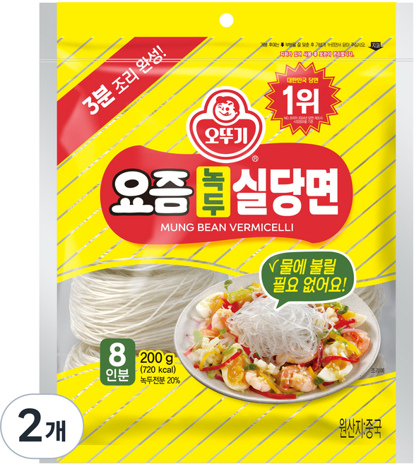오뚜기 요즘 녹두 실당면, 200g, 2개