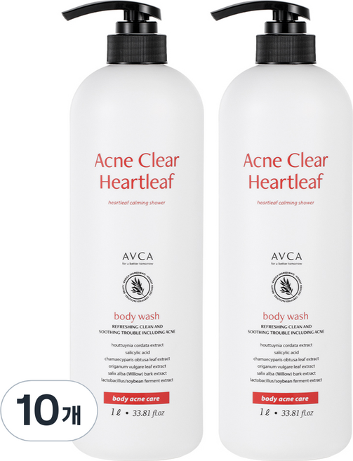 아브카 아크네 클리어 어성초 바디워시, 10개, 1L