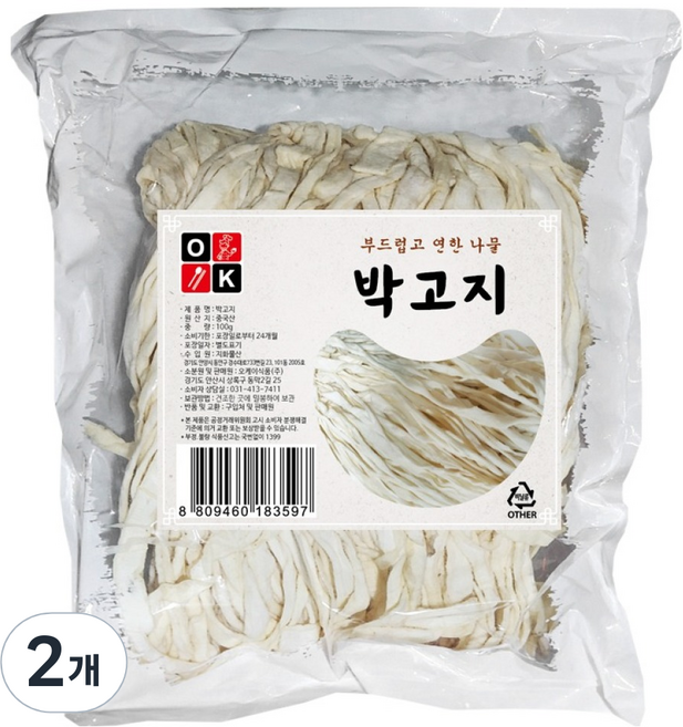 오케이식품 박고지, 2개, 100g
